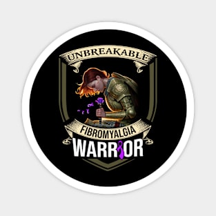 Unbreakable Fibromyalgia Warrior Purple Ribbon Awareness Magnet